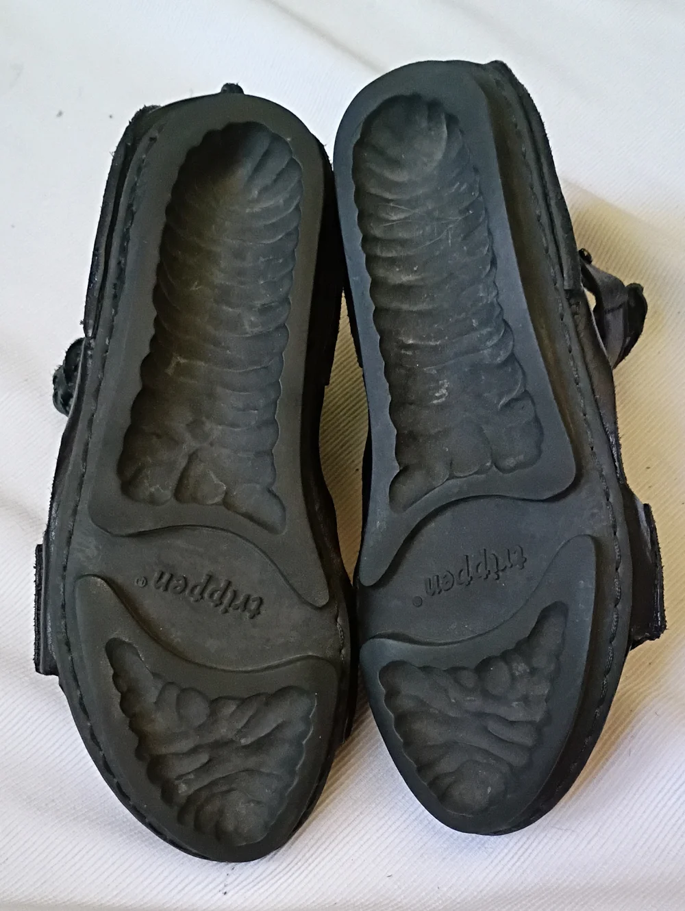 Trippen Women's Black Leather Woven Sandal